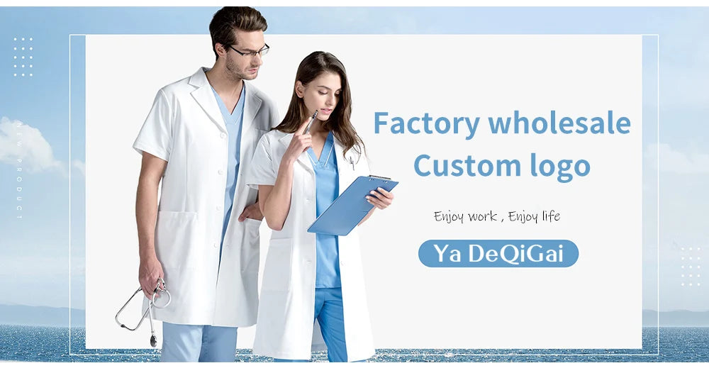 Unisex Medical Uniforms Men Women Nursing Clothes Lab Beauty Costume Nurse Scrubs Set Doctor Dentist Workwear Clinical Top Pants