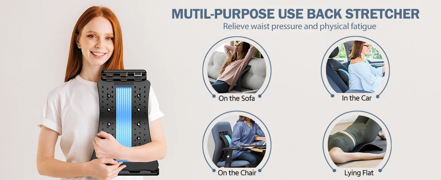 Back Massage Muscle Relaxation Stretcher, Back Stretching  Relaxation Massage Pad, Lumbar Support Stretcher, Pain Relief